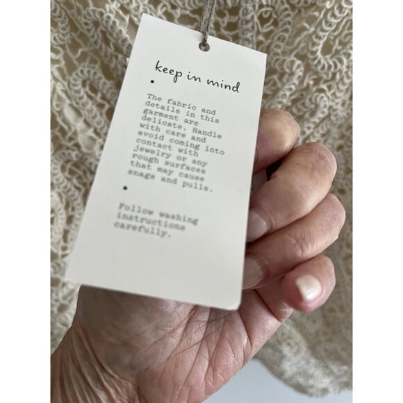 A New Day Women M Crochet Tank Top Sleeveless Lined NWT Boho Festival Romantic - Picture 4 of 7